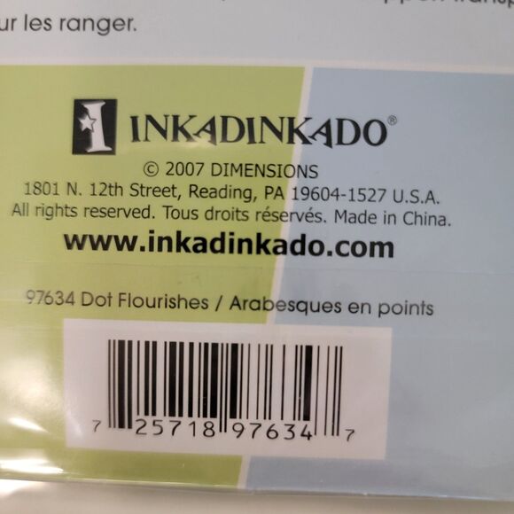 Inkadinkado DOT FLOURISHES #97634 Clear Cling Stamps Set of 5 NEW - Picture 3 of 5